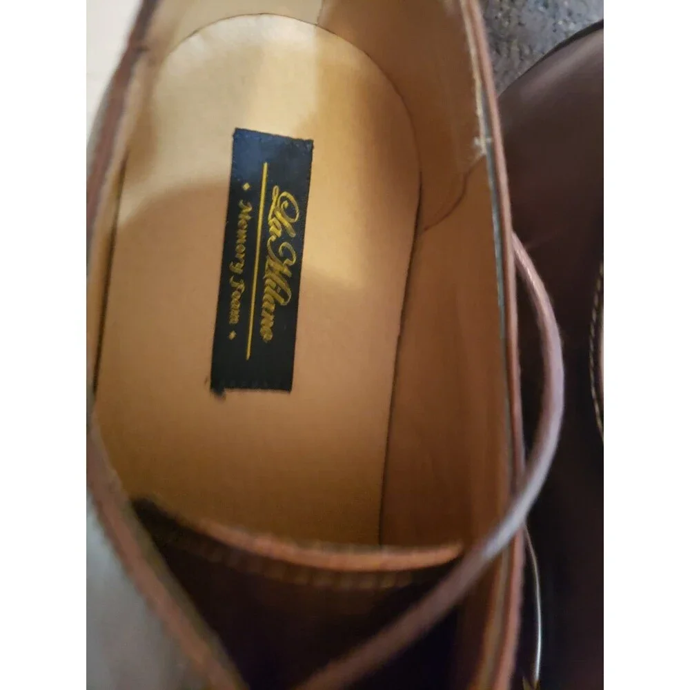 La Milano LF8416 Men's Brown Leather Lace Up Oxfords & Cap Toe Shoes Size 12 D